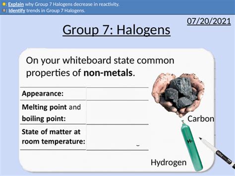 GCSE Chemistry: Group 7 - Halogens | Teaching Resources