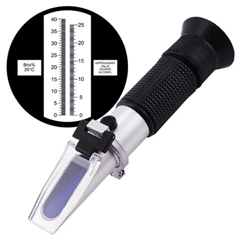 Portable Handheld Manual calibration Wine Grape Alcohol Design Refractometer 0 40% Brix 0 25% ...