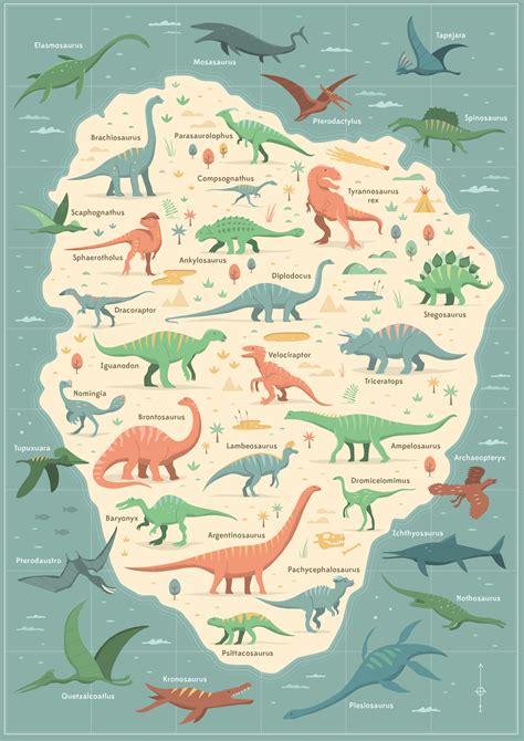 Illustrated Dinosaur Chart :: Behance