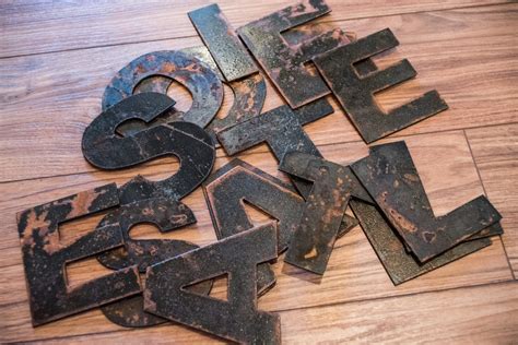 Rustic Metal Letters and Numbers Recycled Steel Rusty Finish | Etsy