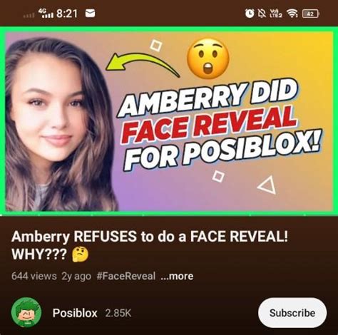 You say Amberry will not do a face reveal while the thumbnail shows her ...