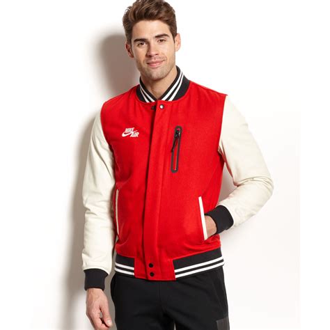 Nike Basketball Air Varsity Jacket in Red for Men (University Red) | Lyst