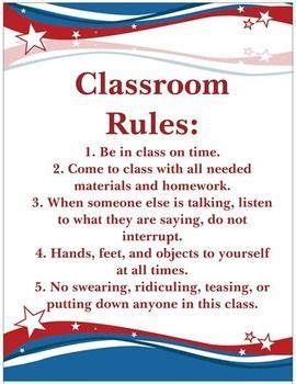 Classroom Rules - Middle School - Social Studies | Classroom rules ...