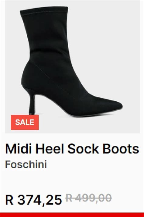 Midi heel sock boots offer at Foschini