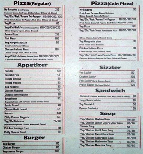 Menu at Cafe KJ, Bengaluru