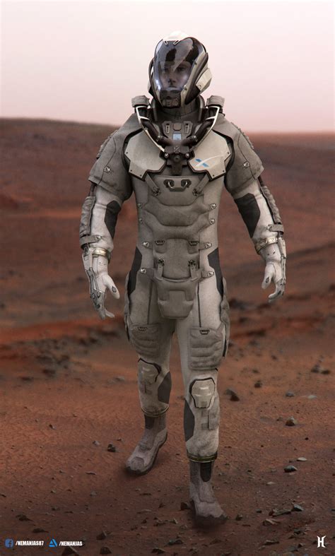 ArtStation - SPACEX Mars EVA suit, Nemanja Stankovic | Space suit, Sci ...