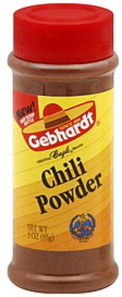 Gebhardt Eagle Brand 3 Oz Chili Powder - 12 pkg, Nutrition Information | Innit