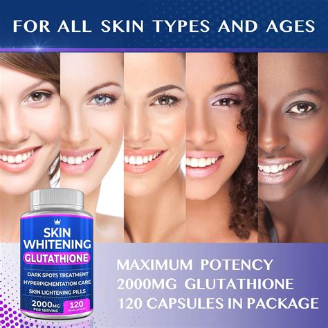 Glutathione Whitening Pills 2000mg - Skin Lightening Supplement for ...