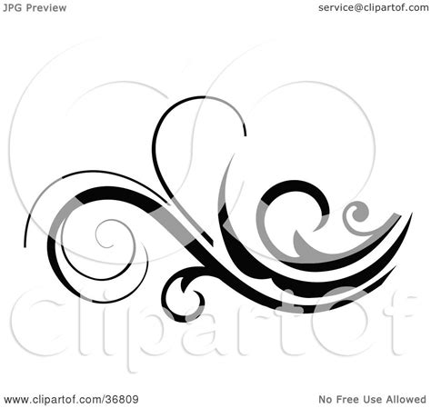 Clipart Illustration of a Silhouetted Horizontal Scroll Design Element ...