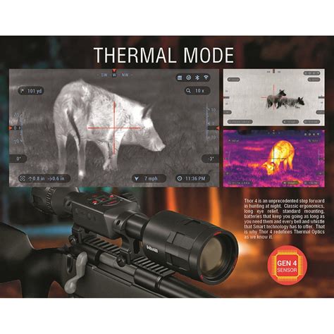 ATN ThOR 4 Smart HD Thermal Riflescope, Gen 4 640x480 , 60Hz - 709221, Thermal Imaging at ...