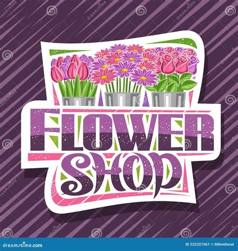 Vector Logo for Flower Shop Stock Vector - Illustration of greenhouse, dahlia: 222327361