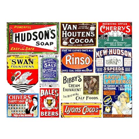 Vintage Advertising Signs DIGITAL DOWNLOAD Sheet General - Etsy