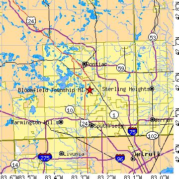 Bloomfield Township, Michigan (MI) ~ population data, races, housing & economy