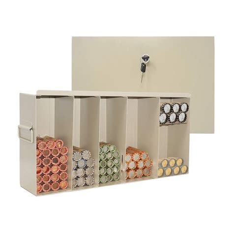 Nadex Coins Steel Rolled Coin Storage Cabinet with Keyed Locking Cover in the Cash & Check Safes ...