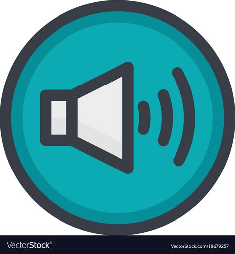 Icon of a sound on button in flat style Royalty Free Vector