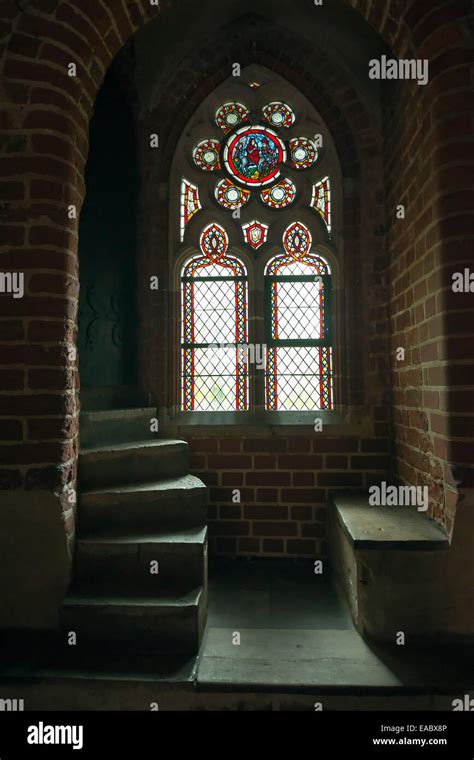 Interior in greatest Gothic castle in Europe - Malbork. Teutonic castle ...