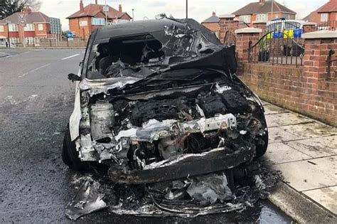 Shocking image of burned-out car which caught fire near A69 in ...