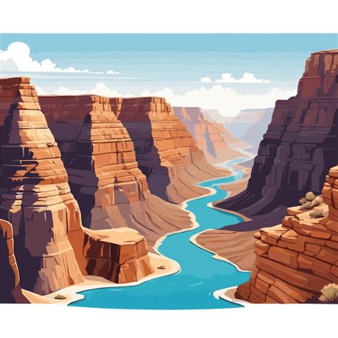 Premium Vector | Grand canyon vector on a white background