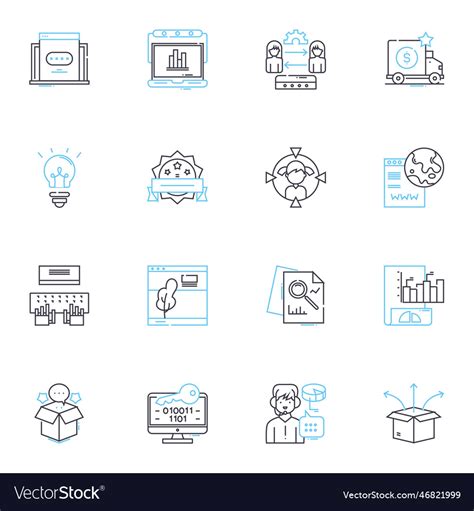 Email marketing linear icons set campaigns Vector Image