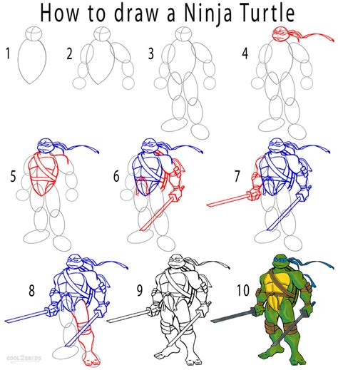 How to Draw a Ninja Turtle (Step by Step Pictures)