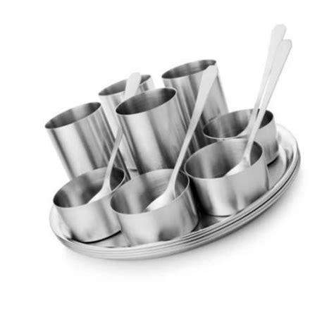 Silver Stainless Steel Dinner Set at Rs 800/set in New Delhi | ID: 3934567548