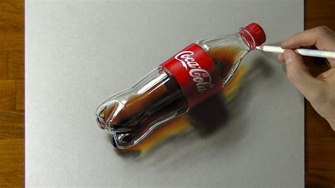 3D Art, Drawing Coca-Cola plastic bottle - YouTube