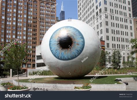 Chicago, Illinois - August 29: The Giant Eyeball Sculpture Designed By Tony Tasset On Display In ...