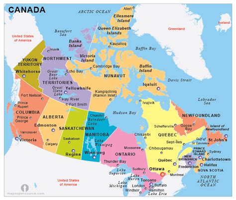 Free Canada Political Map | Political Map of Canada | Political Canada Map | Canada Map ...