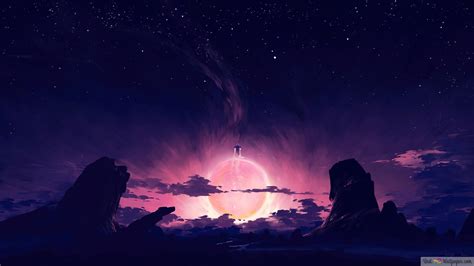 Sky Night Scenery 4K wallpaper download