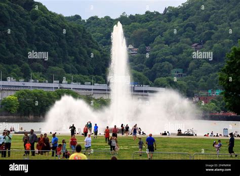 Point State Park Fountain in Point State Park in Downtown Pittsburgh.Pennsylvania.USA Stock ...