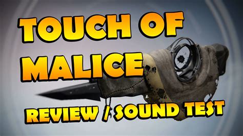 Destiny: TOUCH OF MALICE Details + Gameplay (Sound Test) - YouTube