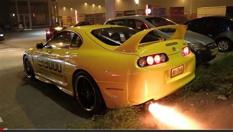 700HP Toyota Supra FROM HELL!! HUGE Flames & BURNOUTS!! - Turbo and Stance