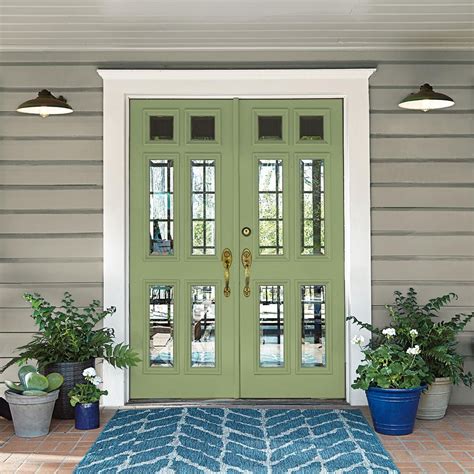 BEHR 1 gal. #AE-34 Meadow Green Urethane Alkyd Semi-Gloss Enamel Int… | Exterior door colors ...