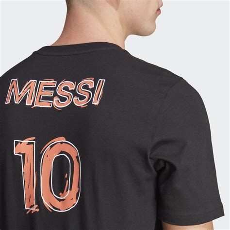 Adidas Messi Football Icon Graphic T-Shirt - Black - Football Shirt ...