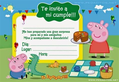 Generar invitacion de la Peppa Ping Gratis Invitacion de la Peppa Pig ...