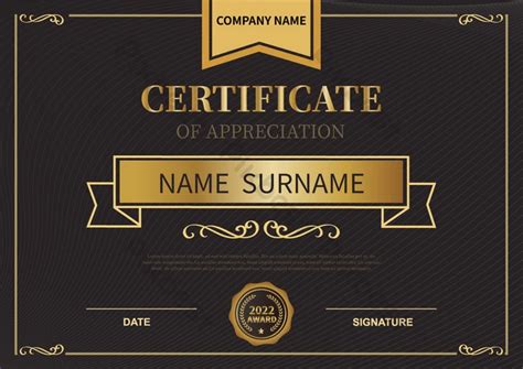 Line Border European Style Black Gold Certificate | EPS Free Download ...