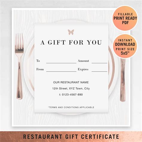 Restaurant Reservation Gift Voucher Certificate | ubicaciondepersonas.cdmx.gob.mx