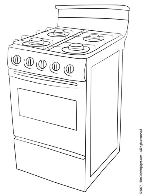 Stove Coloring Page | Audio Stories for Kids | Free Coloring Pages | Colouring Printables