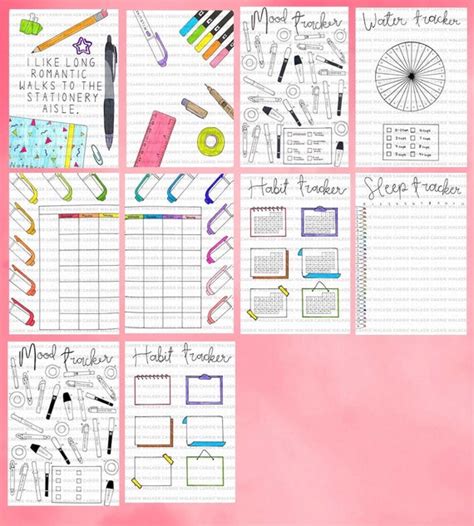 BLANK Stationery Themed Bullet Journal Template PDF - Etsy