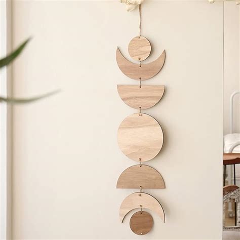 Amazon.com: Moon Cycle Wall Decor for Bedroom - Wooden Decorative Moon ...