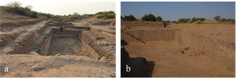 The southern (a) and eastern (b) reservoirs of Dholavira (source: Iyer ...