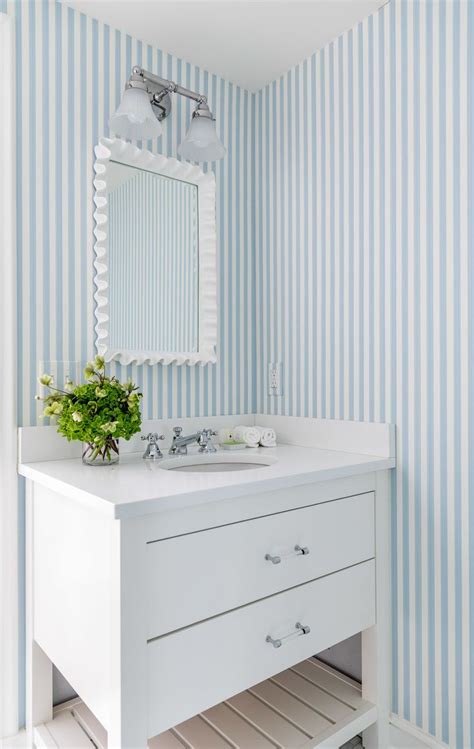 Woods End — Parker & Parker Design | Striped wallpaper bathroom, Stripe ...