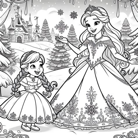 Elsa And Anna Coloring Pages – Custom Paint By Numbers