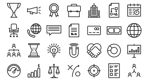 Business Line Icons 1500841 Vector Art at Vecteezy