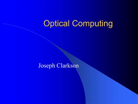 Optical Computing