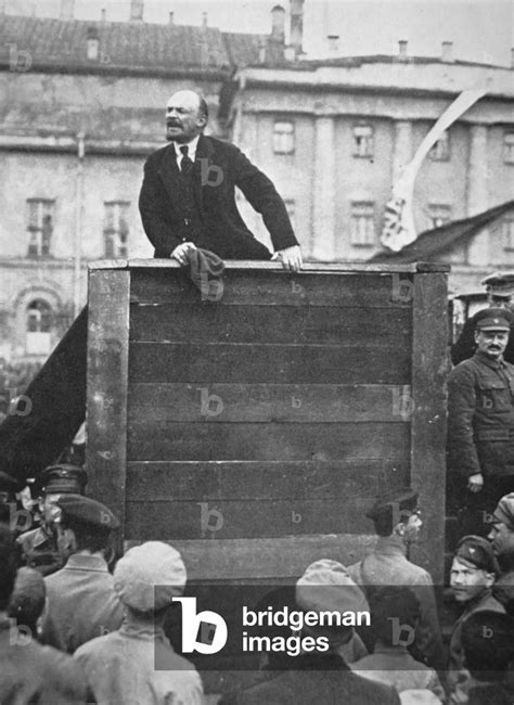 Image of Lenin delivering a speech in a Moscow square, with Trotsky by Russian Photographer ...