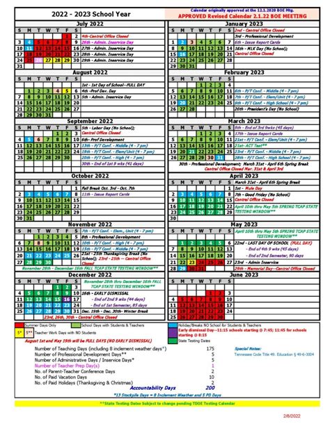 Maury County School Calendar 2022-2023 & Holidays