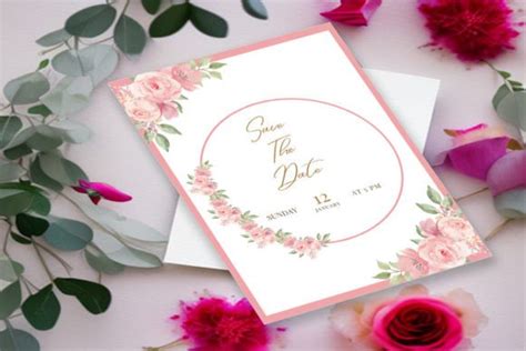 Pink Peony Florals Wedding Card Design Graphic by DesignConcept · Creative Fabrica