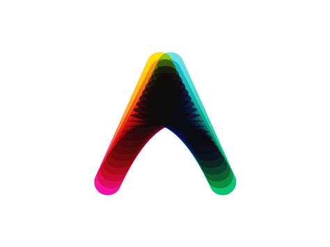 Letter A, dynamic colorful blends, logo design symbol icon by Alex Tass, logo designer on Dribbble