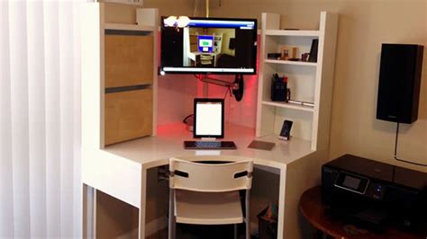 Sit or Stand: The Multi-Position Corner Workspace | Ikea micke, Corner desk, Small office furniture